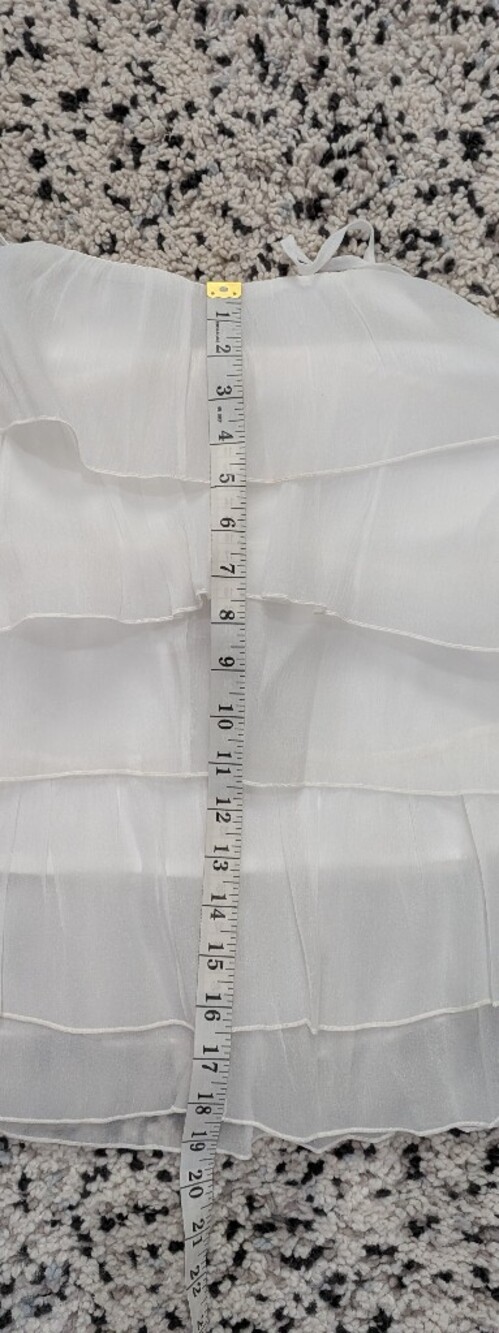 White Layered Ruffle Spaghetti Strap Top - Picture 3 of 5